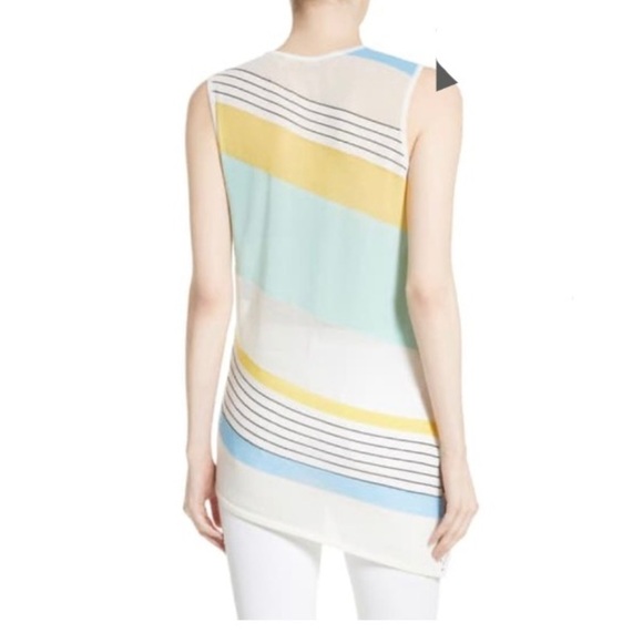 Diane Von Furstenburg Stripe Asymmetrical Top - Picture 5 of 15